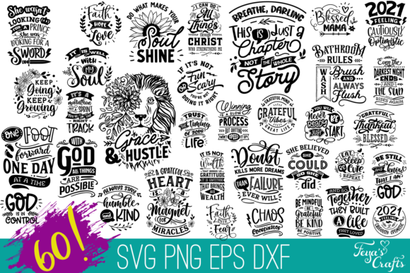Huge Inspirational Motivational Bundle: Graphics for Crafts