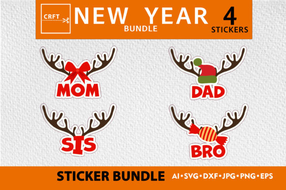SVG Bundle New Years Family for Graphics and Crafts